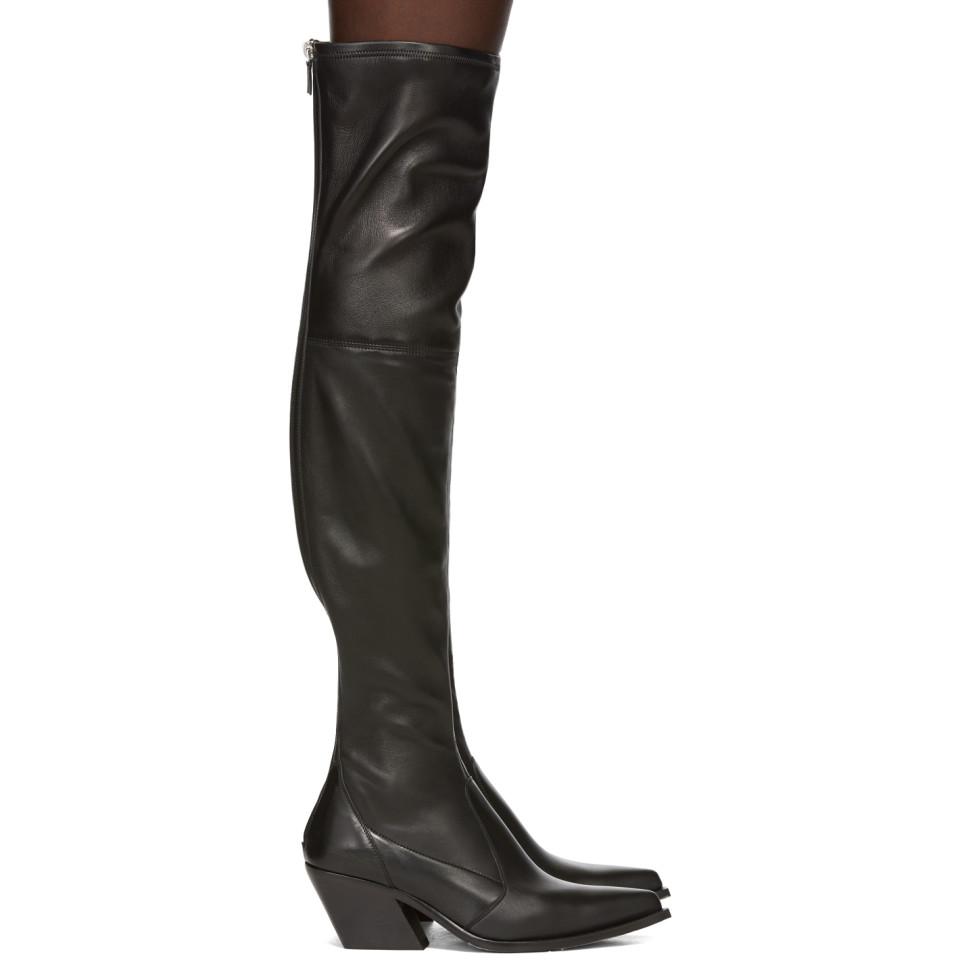 Givenchy Leather Black Over-the-knee Cowboy Boots - Lyst