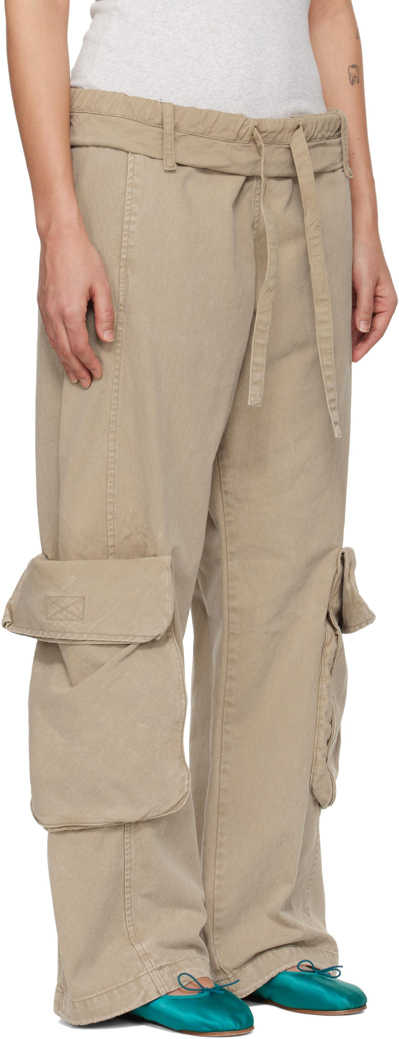 ● OPEN YY ● 25SS WASHED ROLLED CARGO PANTS Black Washed Rolled Cargo Pants by OPEN YY on Sale