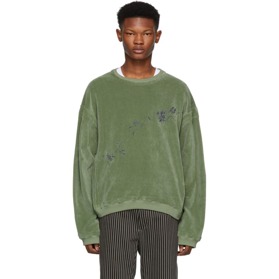 moss green sweatshirt