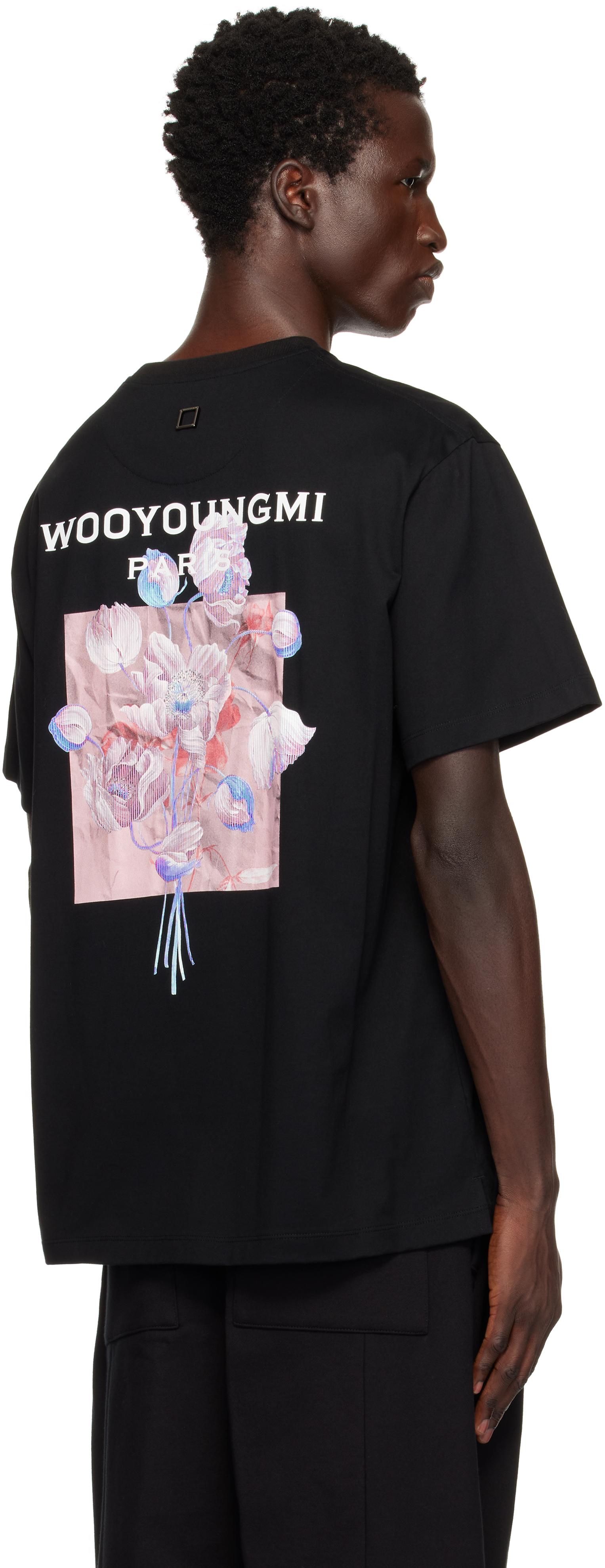 【Wooyoungmi】 正規品★ 3D Coral Back Logo T-Shirt Black Black 3D Coral Back Logo T-Shirt - WOOYOUNGMI