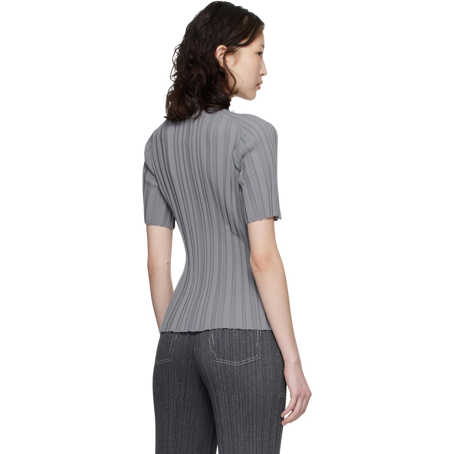 Pleats Please Issey Miyake Rib Knit Top in Black | Lyst