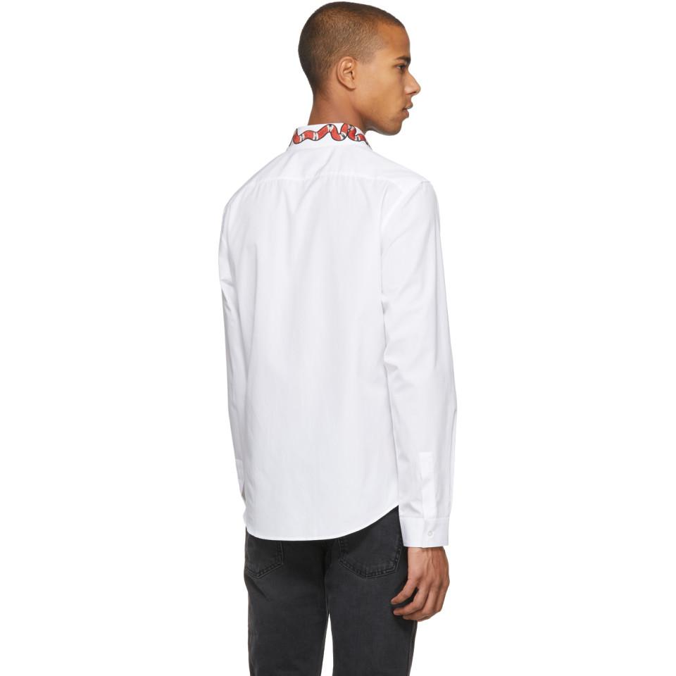 Gucci White Snake Collar Shirt for Men | Lyst