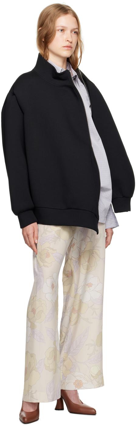 Dries Van Noten アシンメトリー ジッパー スウェットシャツ ブラック