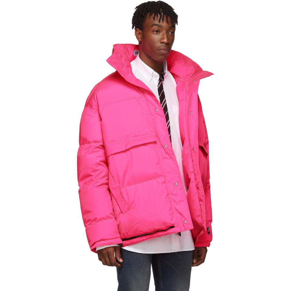 Vetements Reversible And Convertible Pink Down Fluorescent Puffer Jacket  for Men | Lyst