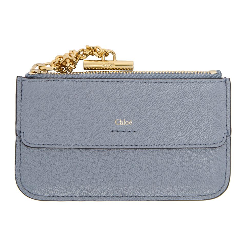 Chloé Blue Drew Zip Card Holder | Lyst