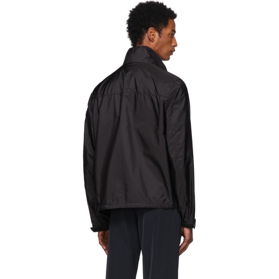 Prada Black Nylon Harrington Jacket for Men | Lyst