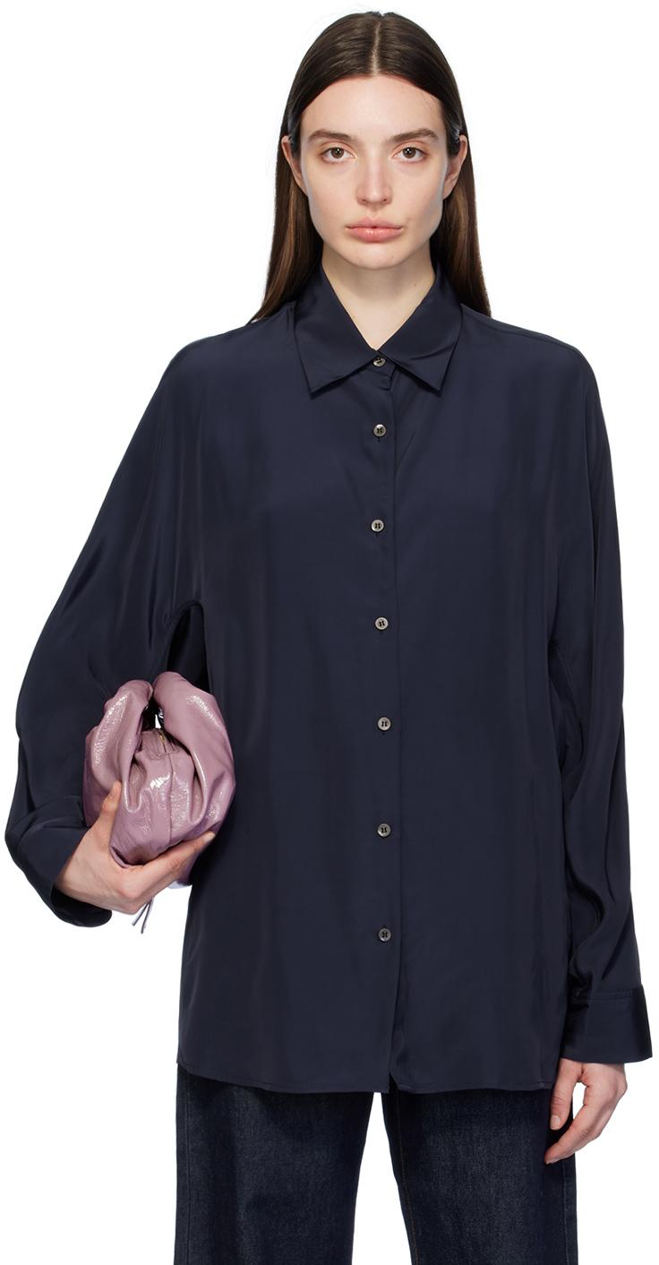 Dries Van Noten レディース ブルー ネイビー ボタンアップシャツ トップス