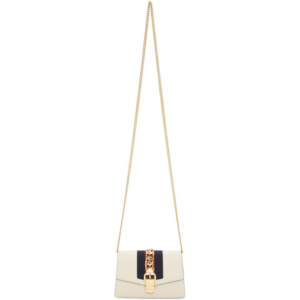 Gucci White Super Mini Sylvie Chain Bag Lyst Australia