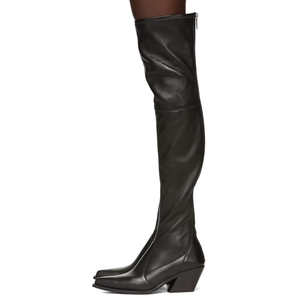Givenchy Leather Black Over-the-knee Cowboy Boots - Lyst
