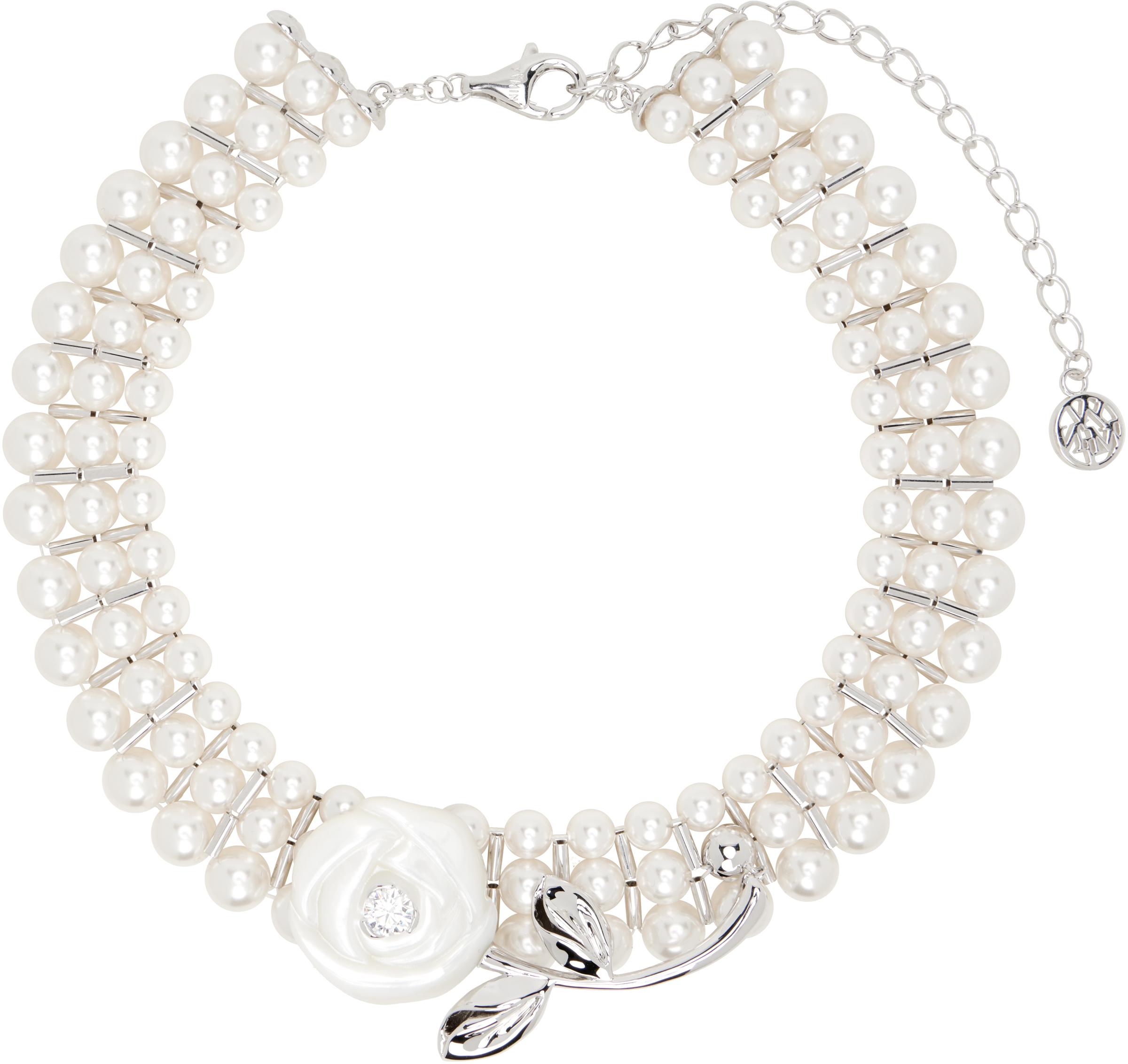 ShuShu/Tong Yvmin Edition Ceramics Rose Layers Pearl Necklace in 