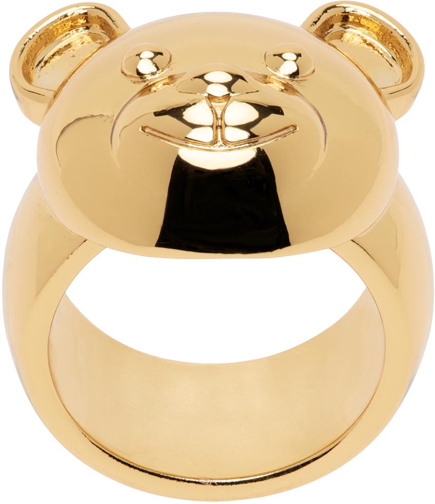 Moschino ゴールド Heart Logo リング Gold Heart Logo Ring by Moschino on Sale