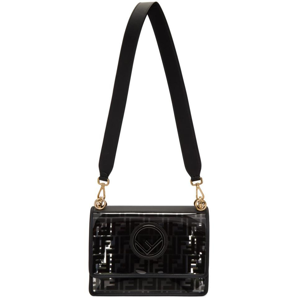 Fendi Transparent And Black Forever Kan I F Bag | Lyst