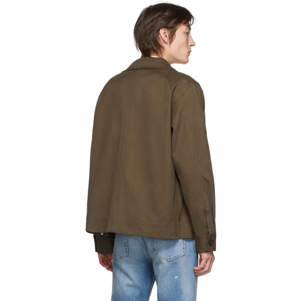 Acne Studios Khaki Twill Three-pocket Chore Jacket for Men Acne Studios Khaki Twill Three-pocket Chore Jacket for Men