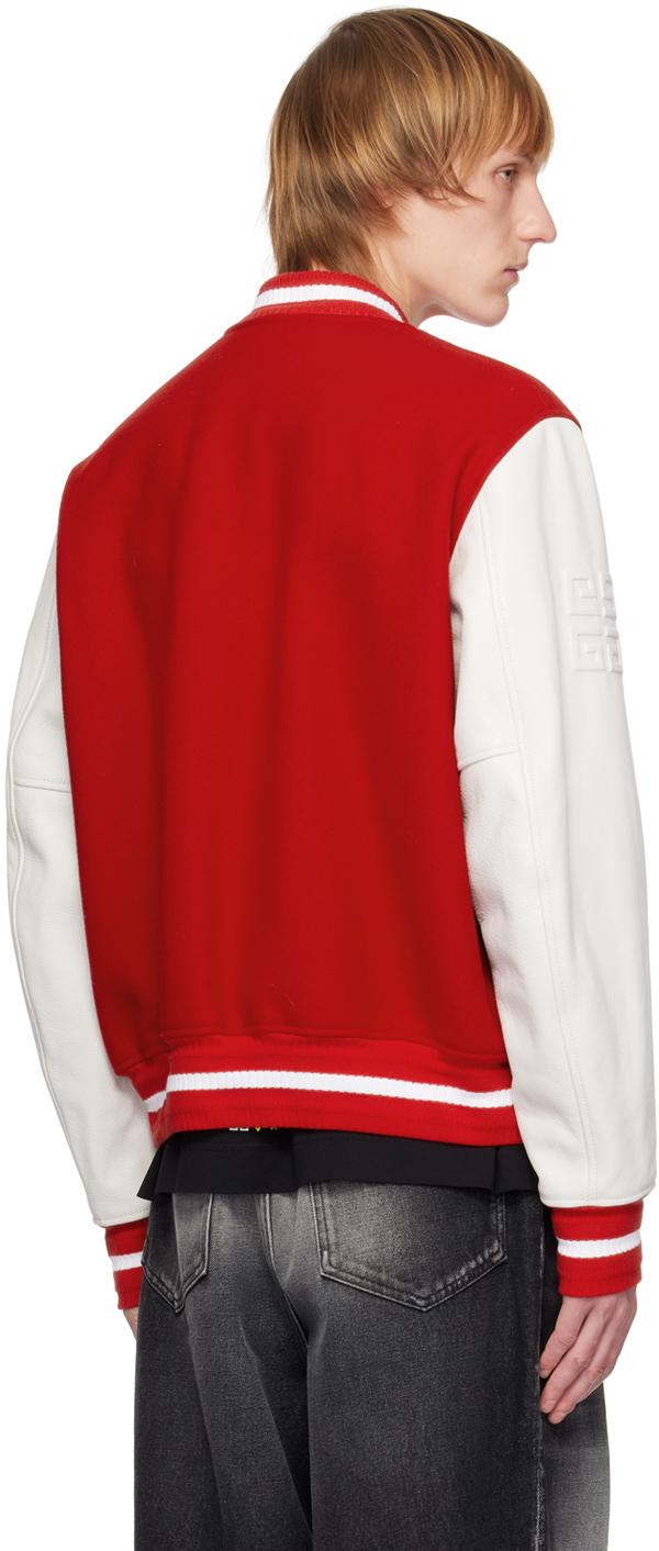 Givenchy Red White Varsity Bomber Jacket for Men Lyst