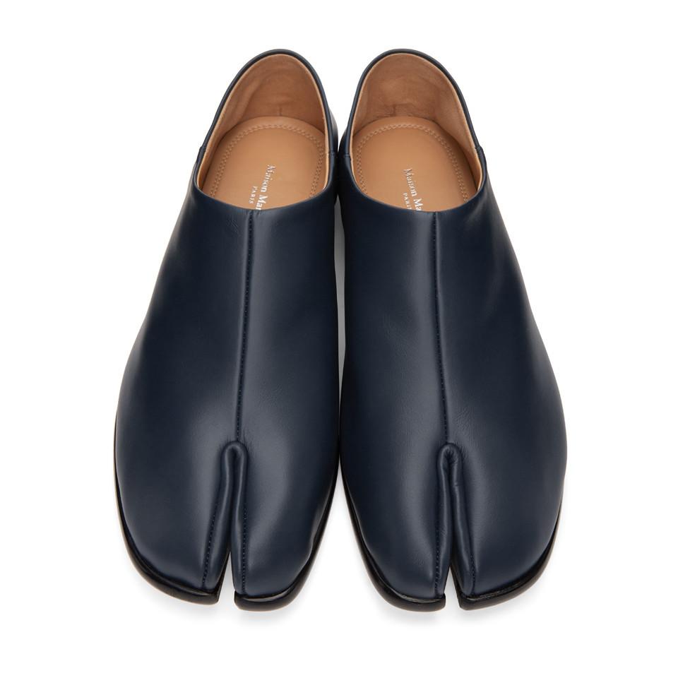 Maison Margiela Leather Blue Tabi Babouche Loafers for Men - Lyst