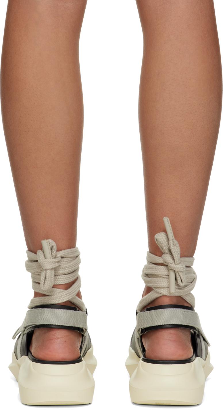 RICK OWENS ブラック オフホワイト Geth サンダル