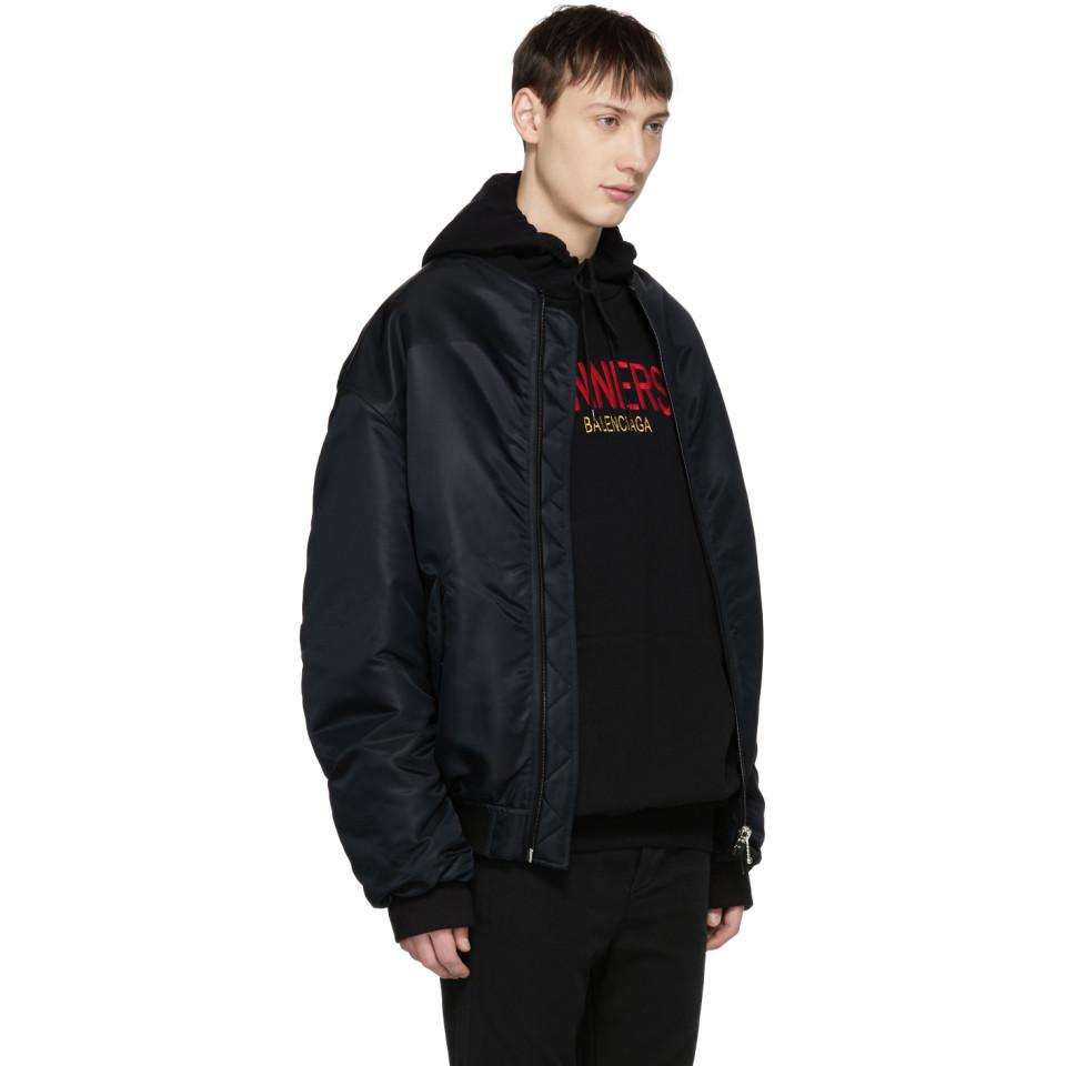 Balenciaga Synthetic Black Sinners Wobble Bomber Jacket for Men - Lyst