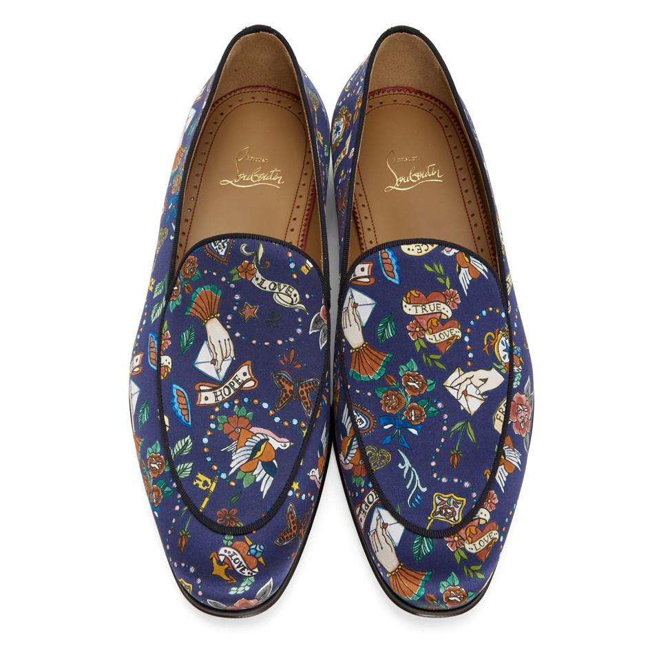 Christian Louboutin Silk Men's Style On The Nile Formal Loafers in 