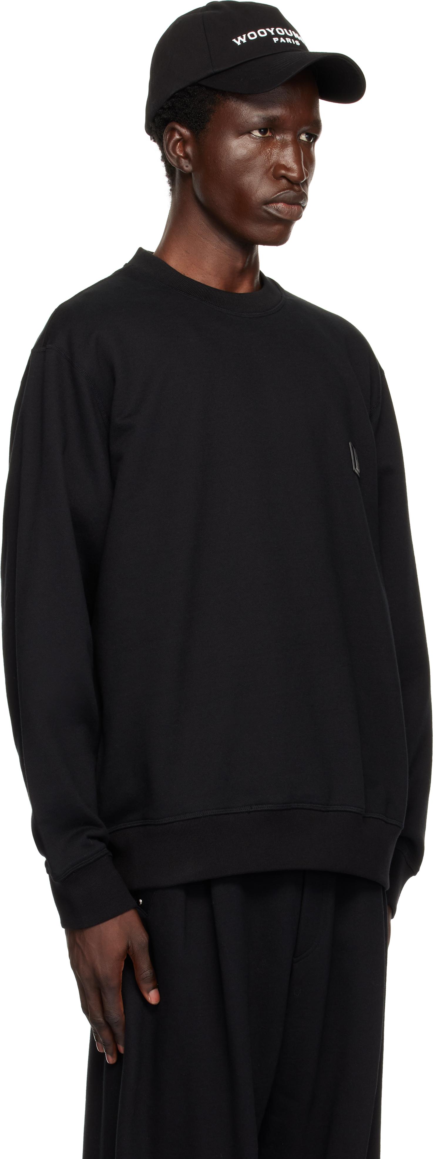 メンズ WOOYOUNGMI ブラック メタリック グラフィックTシャツ