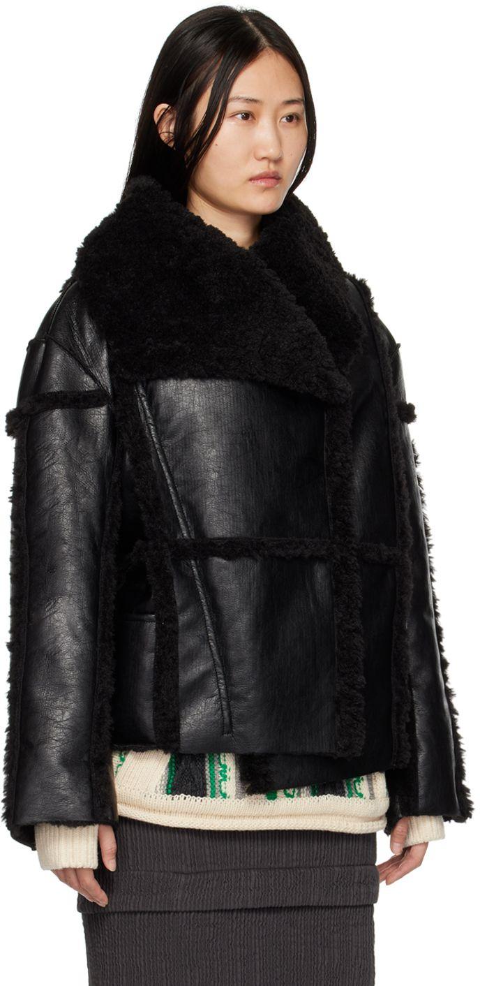 PERVERZE Teddy Reversible Coat in Black | Lyst