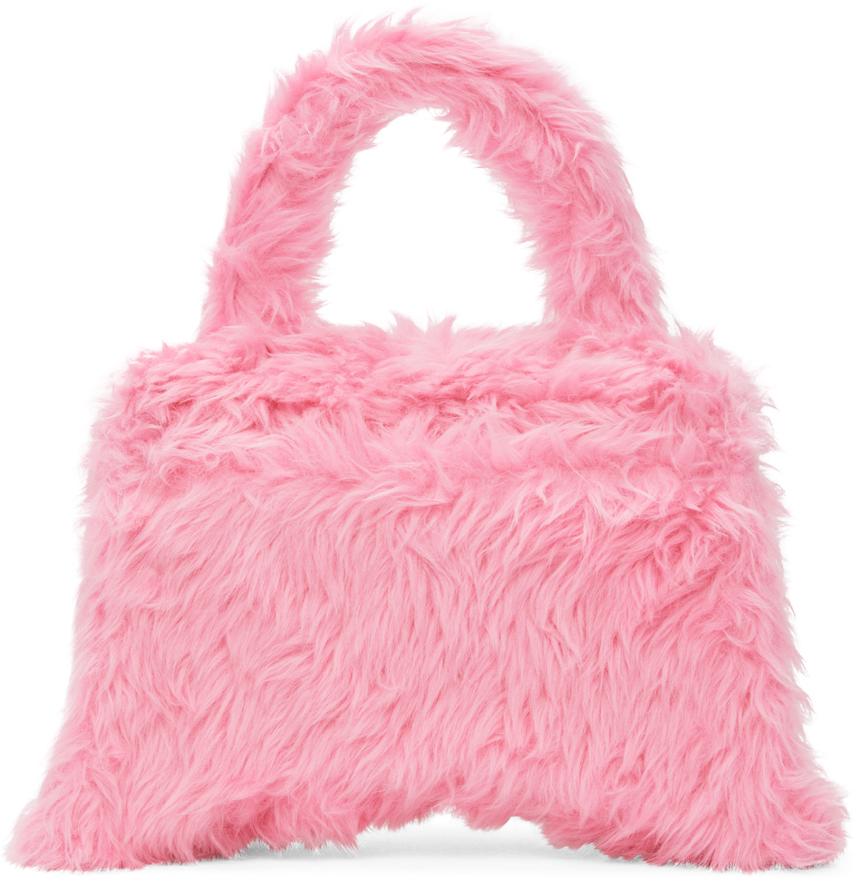 Balenciaga Pink Fluffy Hourglass Bag