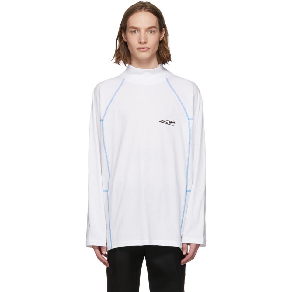 Download CALVIN KLEIN 205W39NYC Cotton White Scuba Mock Neck Long ...
