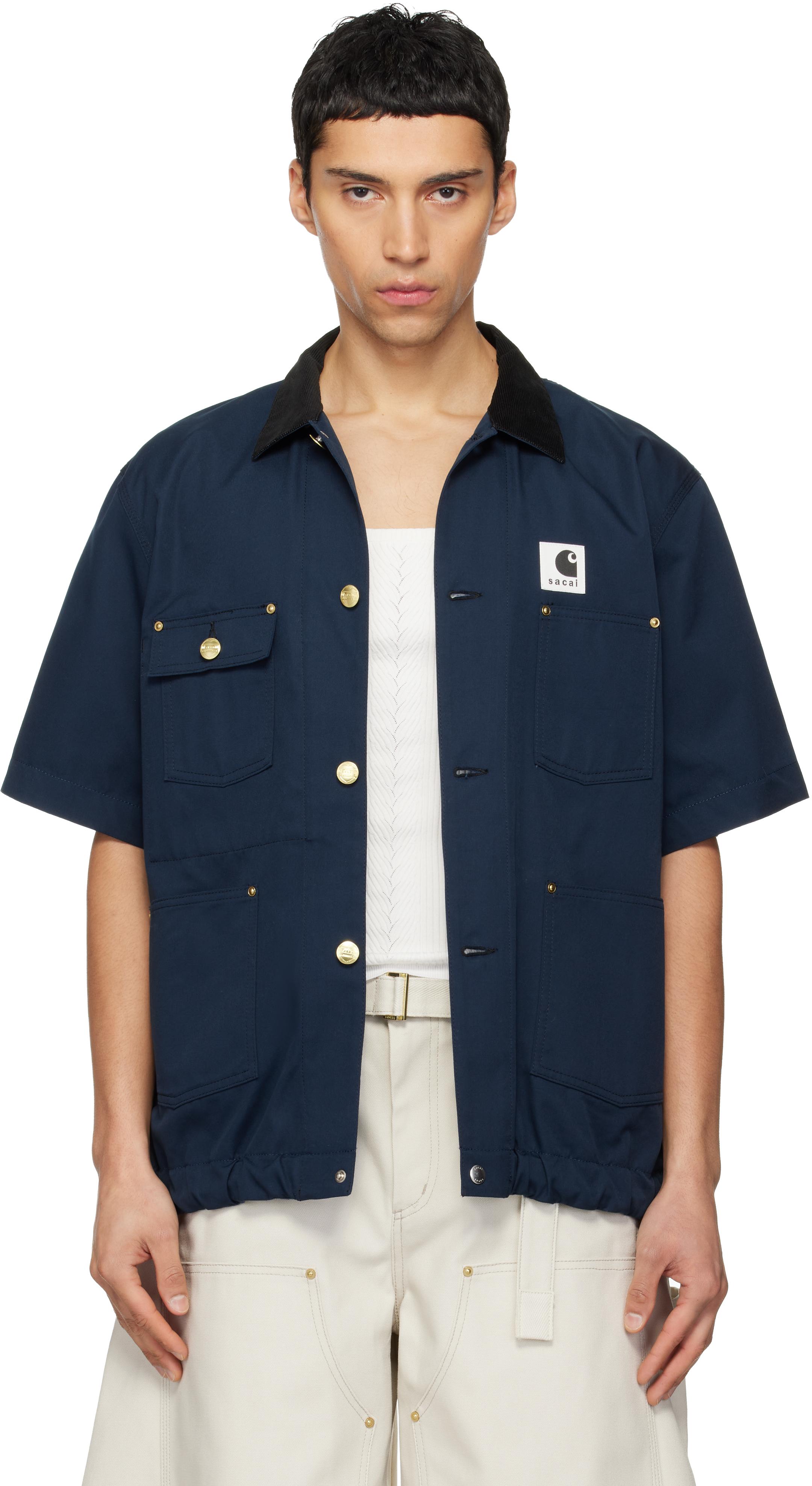 メンズ Sacai ネイビー Carhartt Wipエディション Duck シャツ ブルー