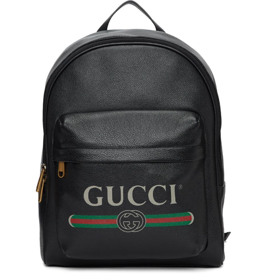 Gucci Leather Backpack in Black | Lyst