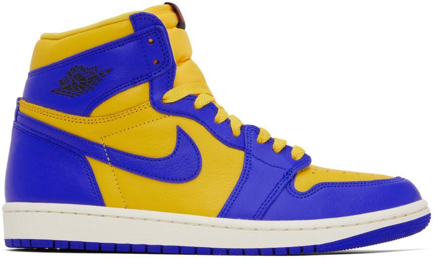 Nike Blue & Yellow Air Jordan 1 Retro Hi Og Sneakers | Lyst