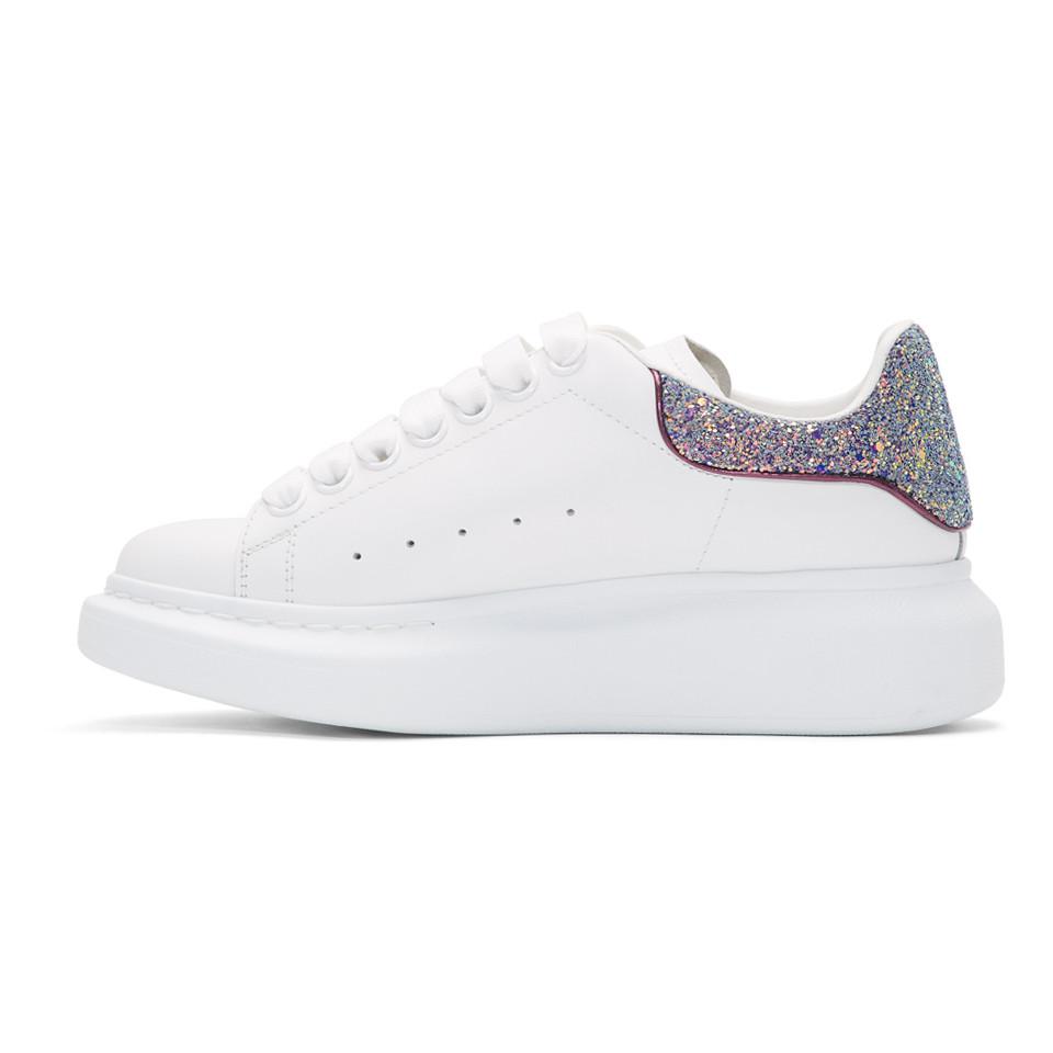 Alexander McQueen Ssense Exclusive White And Multicolor Glitter Oversized  Sneakers | Lyst