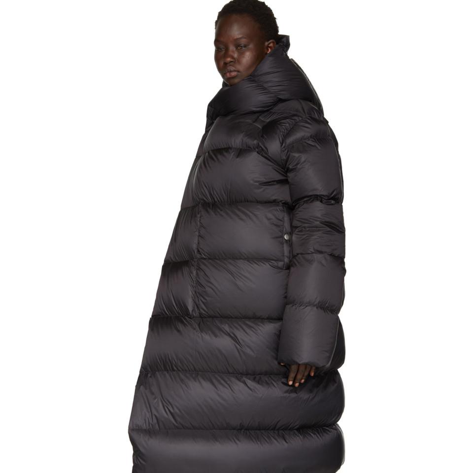 Rick owens black down liner coat Clearance