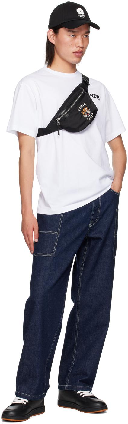 KENZO Paris Varsity' Embroidered Belt Bag in Black for Men