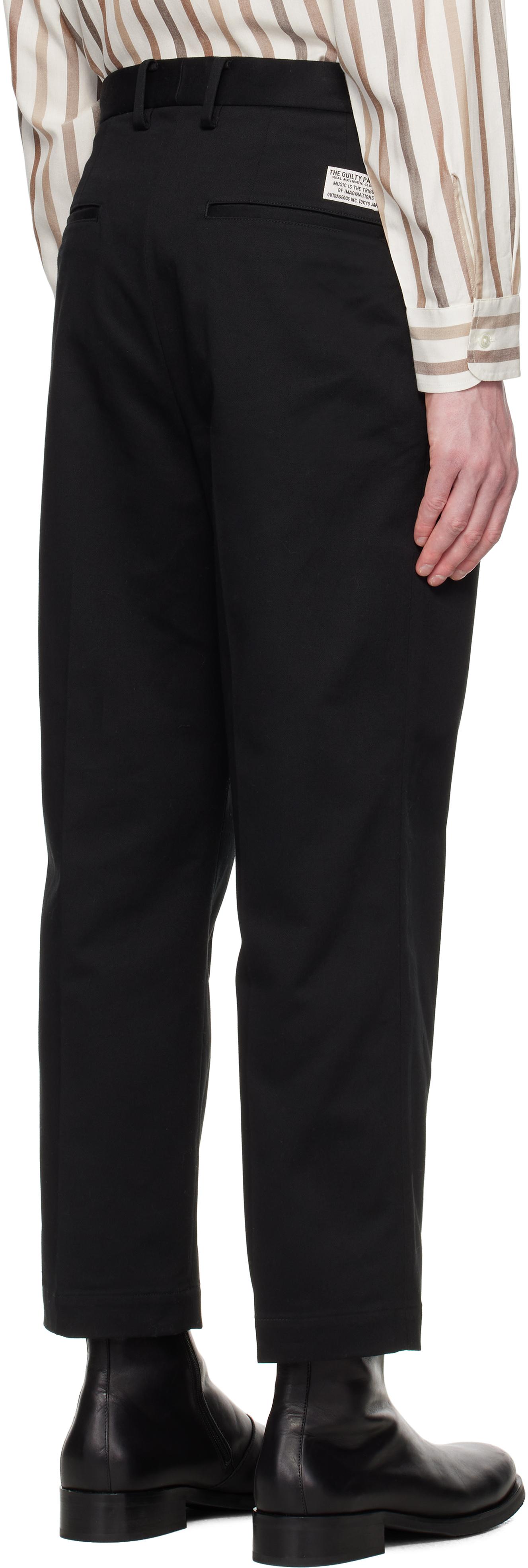 WACKO MARIA DOUBLE PLEATED TROUSERS チノL黒