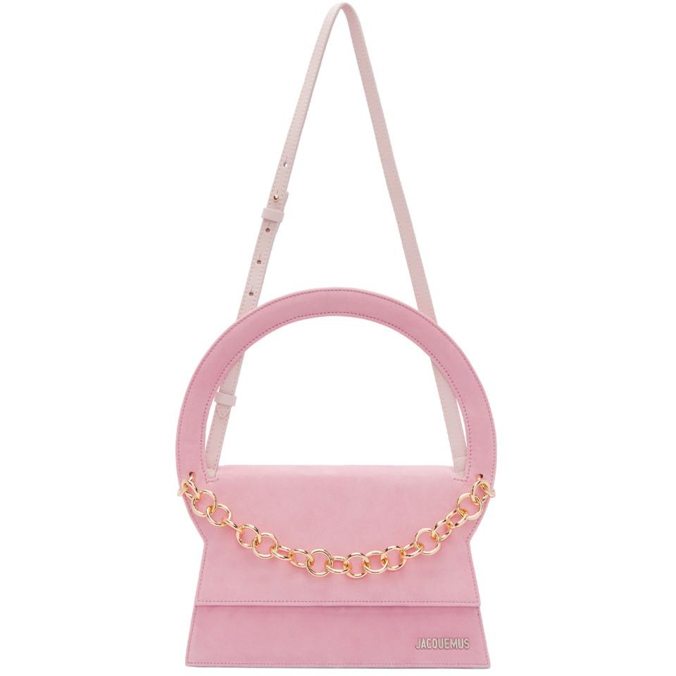 jacquemus pink suede bag