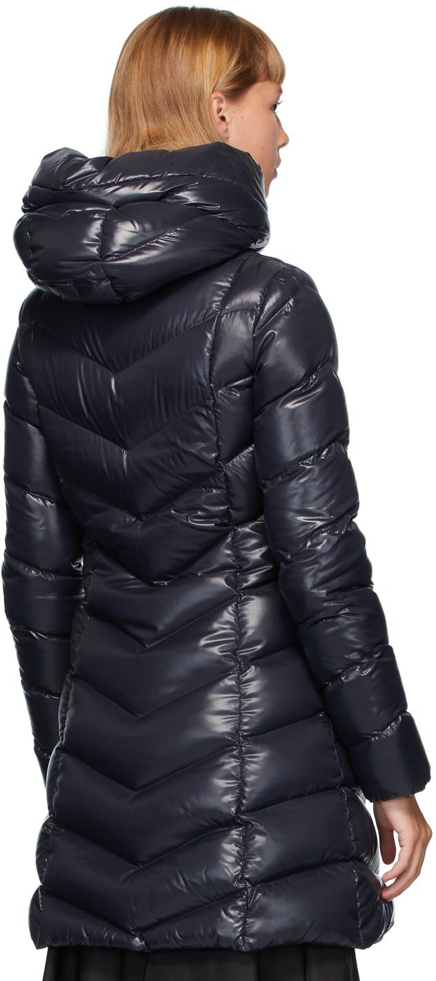 Moncler Marus Hooded Long Down Puffer Coat in Blue | Lyst
