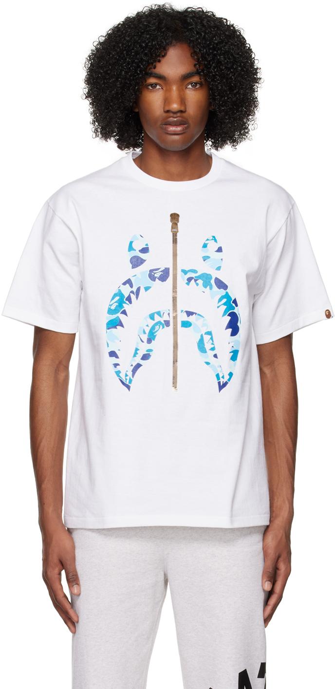 A Bathing Ape White u0026 Blue Abc Camo Shark T-shirt for Men | Lyst UK