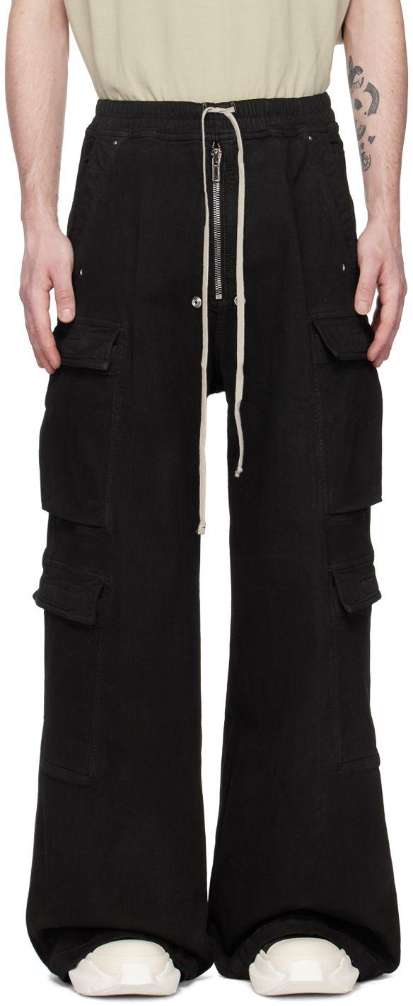 Rick Owens DRKSHDW Black Jumbo Belas Denim Cargo Pants for Men | Lyst