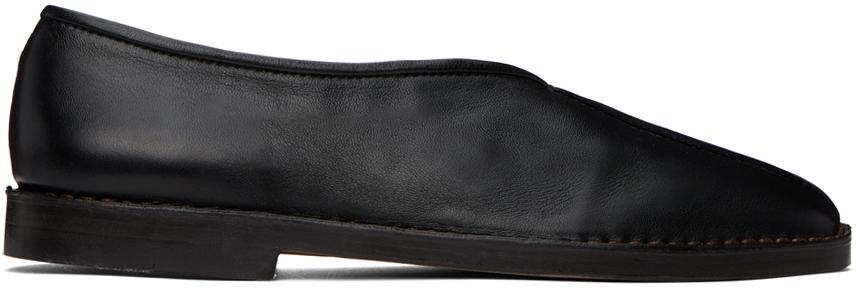 Lemaire Flat Piped Slippers in Black | Lyst Canada