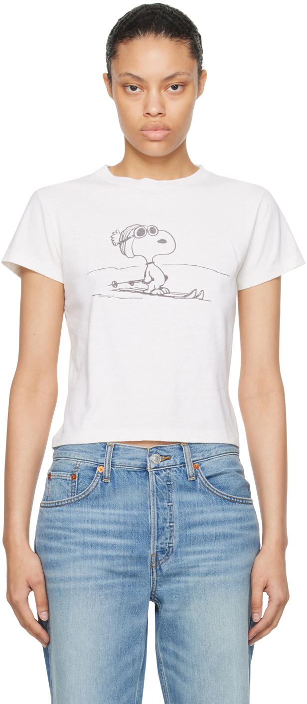 RE/DONE snoopy Tシャツ RE/DONE Off-white Ski Snoopy T-shirt in Blue | Lyst