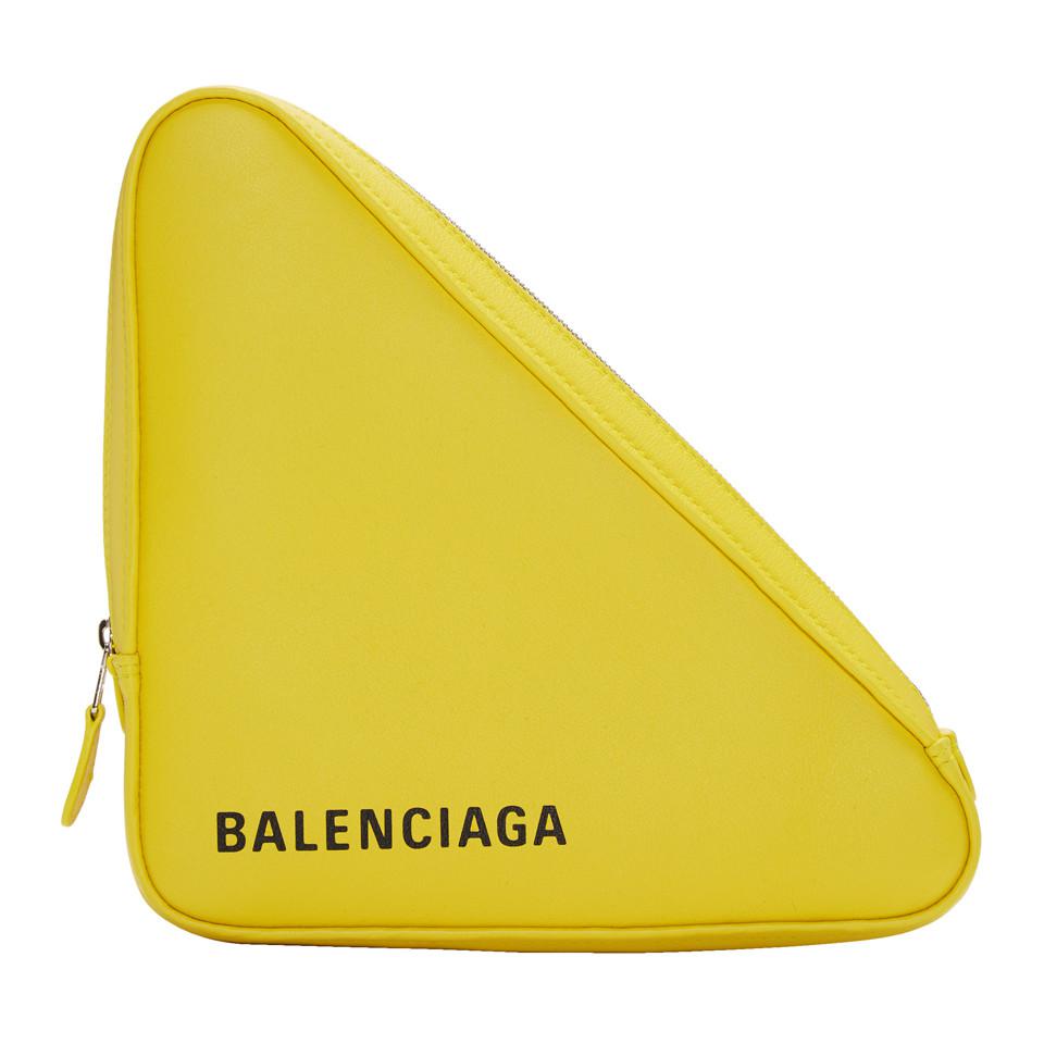 balenciaga triangle bag yellow