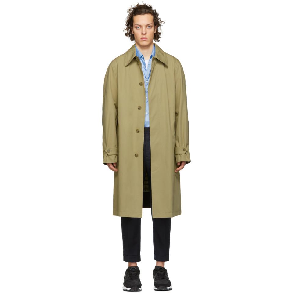 AMI Cotton Beige Mac Trench Coat in Natural for Men - Lyst