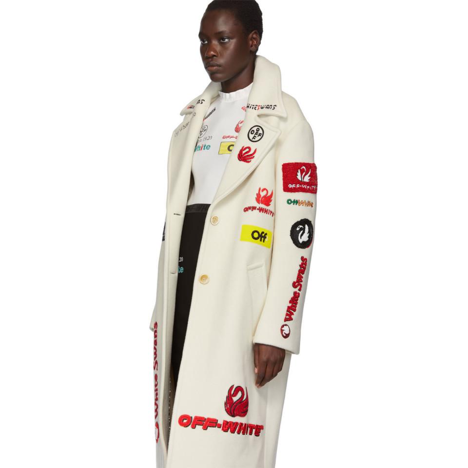 off white long wool coat