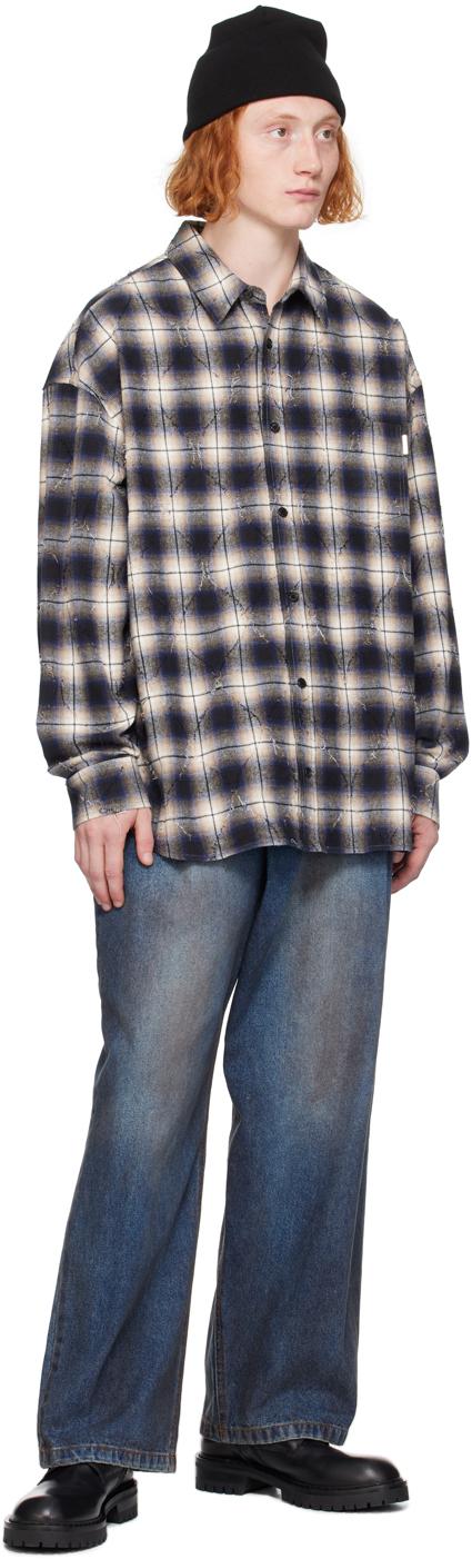 Juun.J Argyle Damage Check Shirt in Blue for Men | Lyst