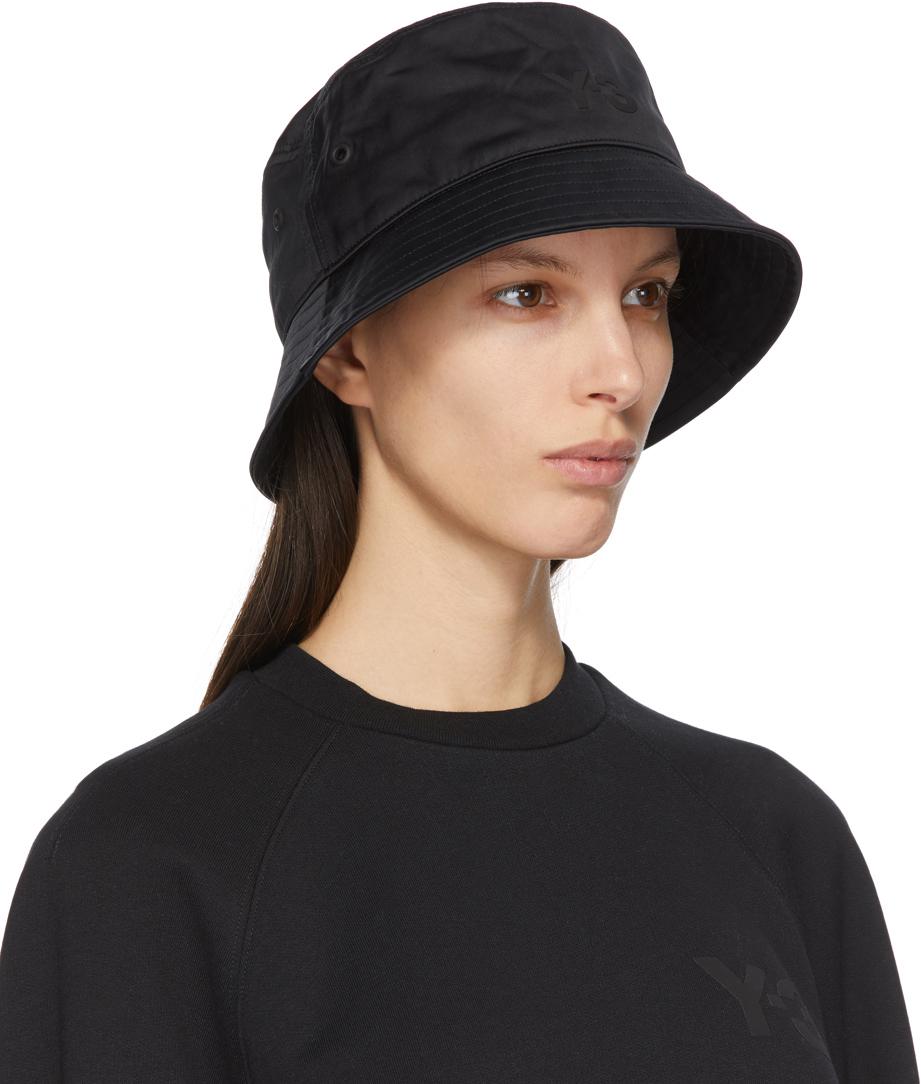 Y-3 Satin Classic Bucket Hat in Black 
