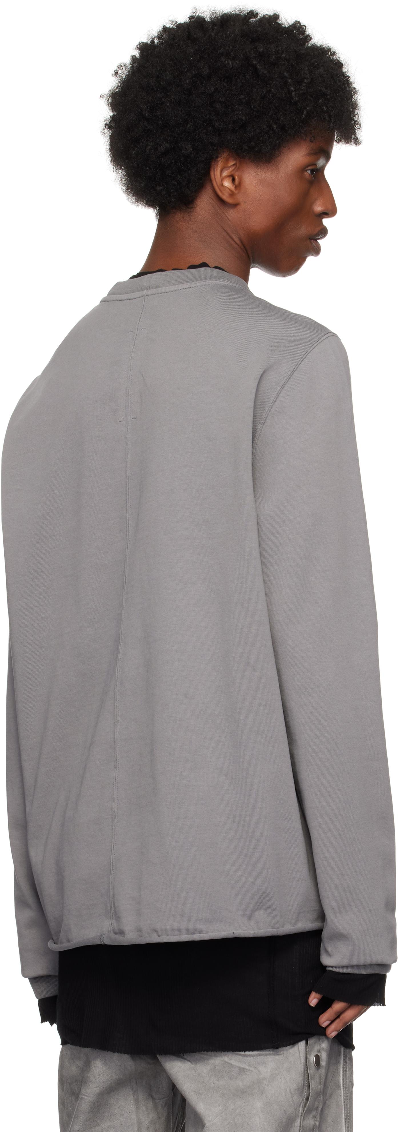 【Rick Owens】Porterville ロールエッジ スウェットシャツ メンズ Rick Owens グレー Porterville ロールエッジ スウェット