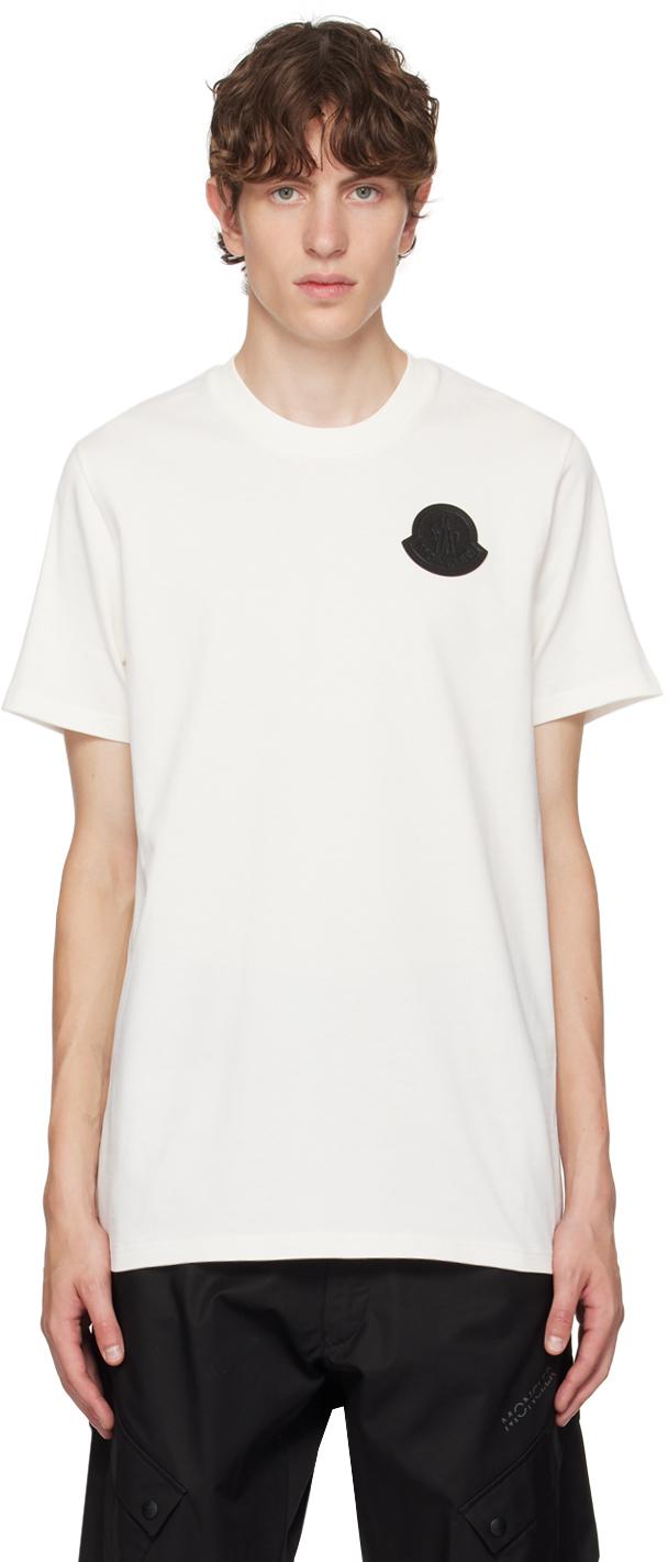 Moncler メンズ ホワイト アップリケ Tシャツ Tシャツ