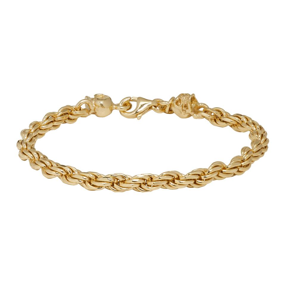 Emanuele Bicocchi Ssense Exclusive Gold Tiny Rope Bracelet in Metallic ...