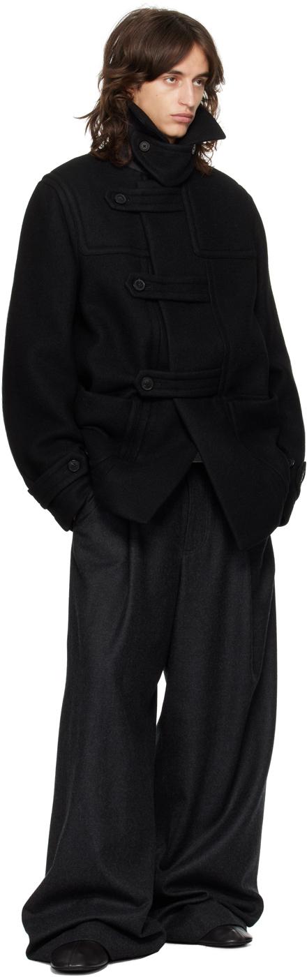 dries van noten 24aw ブラック クロップド ダッフルコート dries van noten 24aw ブラック クロップド ダッフルコート