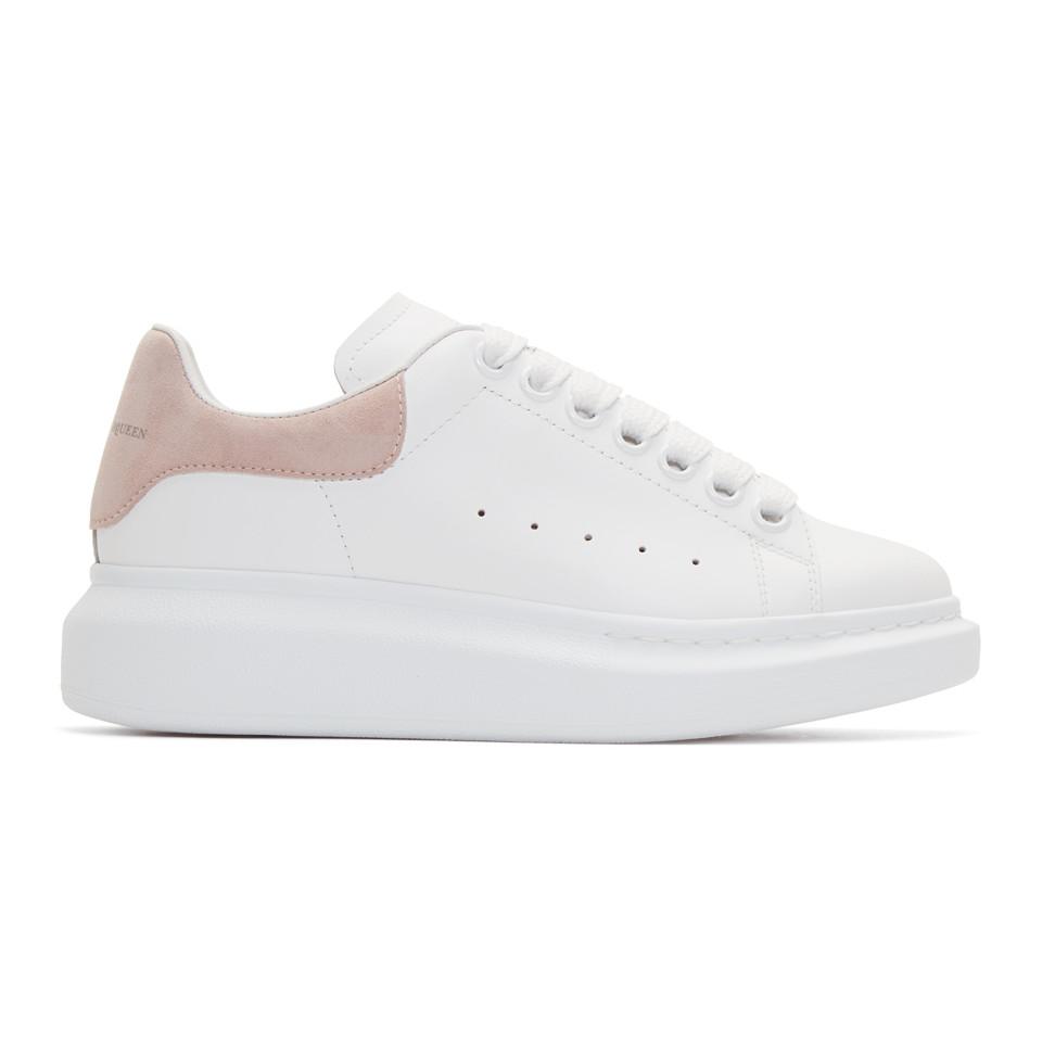 pink and white alexander mcqueen trainers