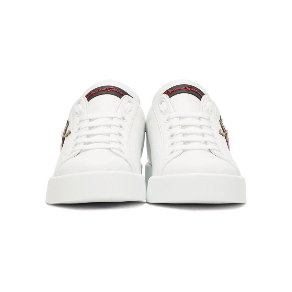 Lyst - Dolce & Gabbana White Heart Sneakers in White